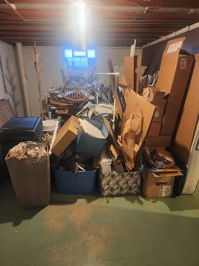 Roll-off dumpster container at job site for 2 Yard Dumpster Rental in Lisle